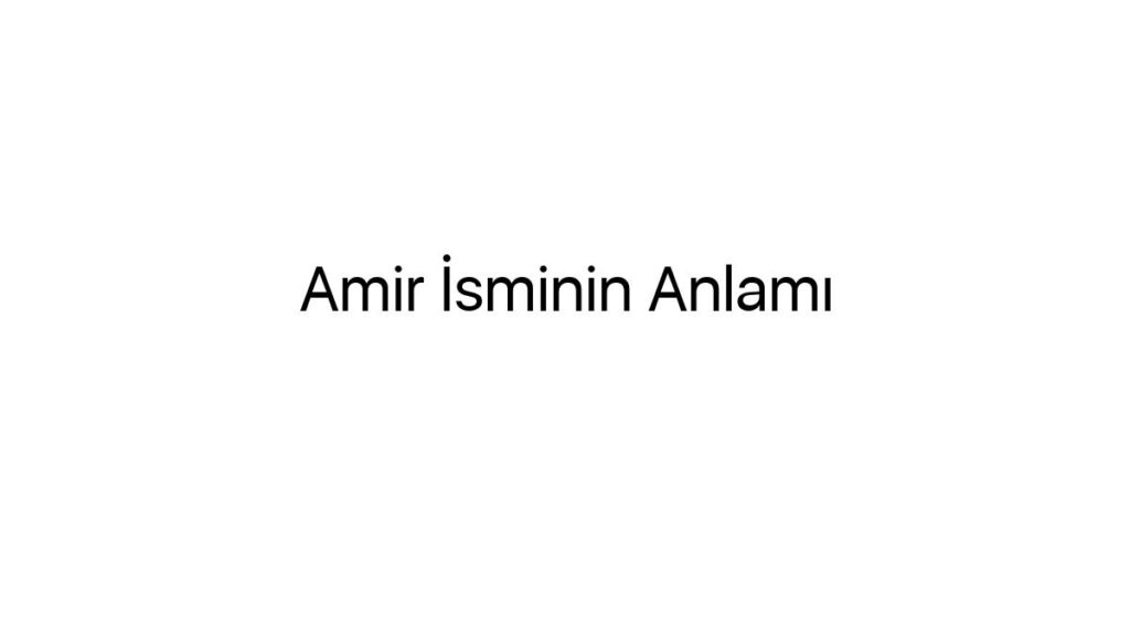amir-isminin-anlami-58993